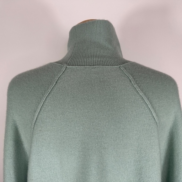 Free People Lost In Forest Mock Neck Ballon Sleeve Cropped Sweater Light Green S - Picture 9 of 13